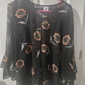 CABI La Di Da Floral Bell Sleeve Blouse